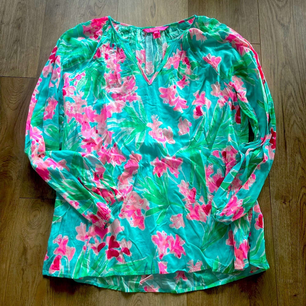 EUC Lilly Pulitzer floral top sz L